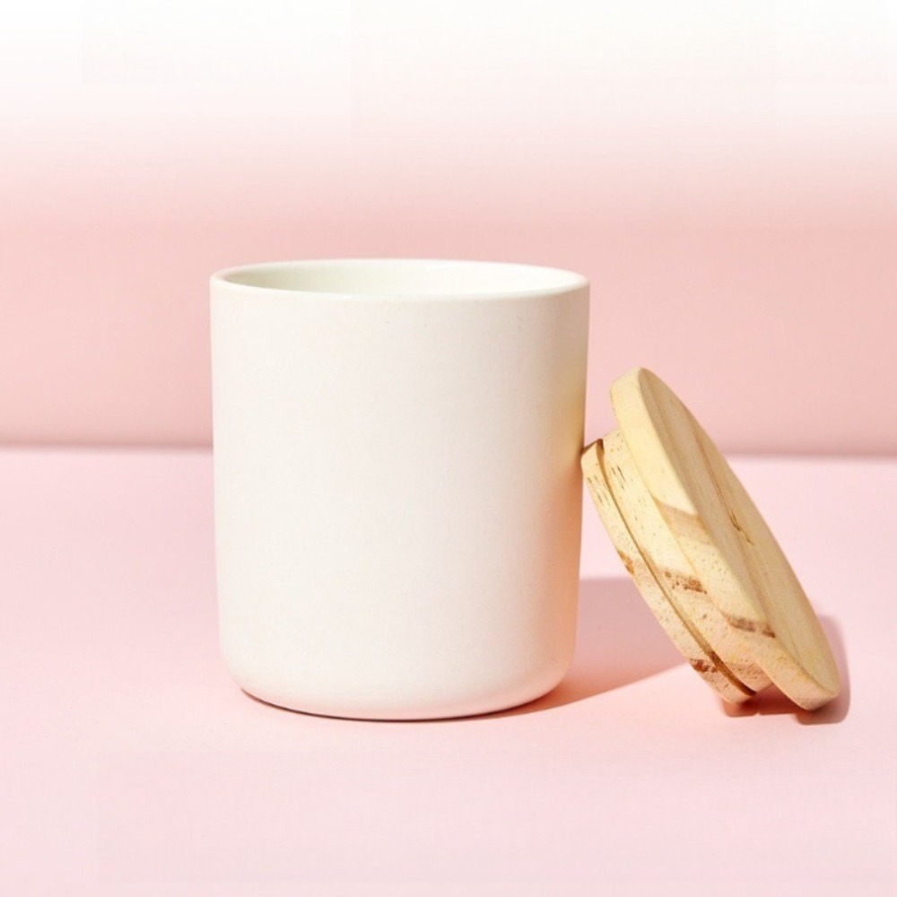 Candle Making Jars With Lids - Empty Matt White Glass Candle Holder