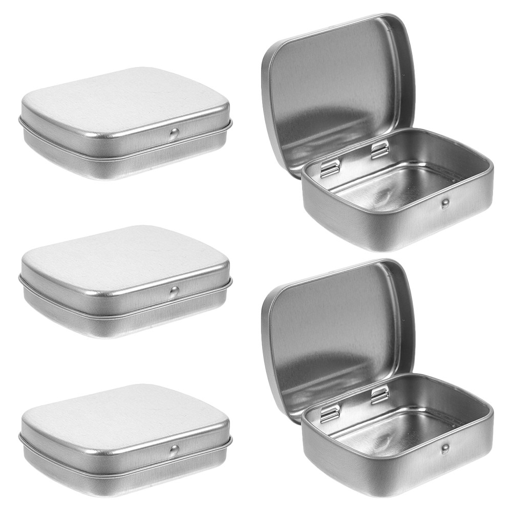 5Pcs Portable Metal Tin Box Co - Tin Container Lid recension och pris