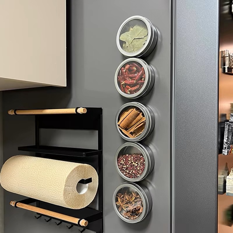 Magnetic Spice Tins with Clear - Tin Container Lid recension och pris