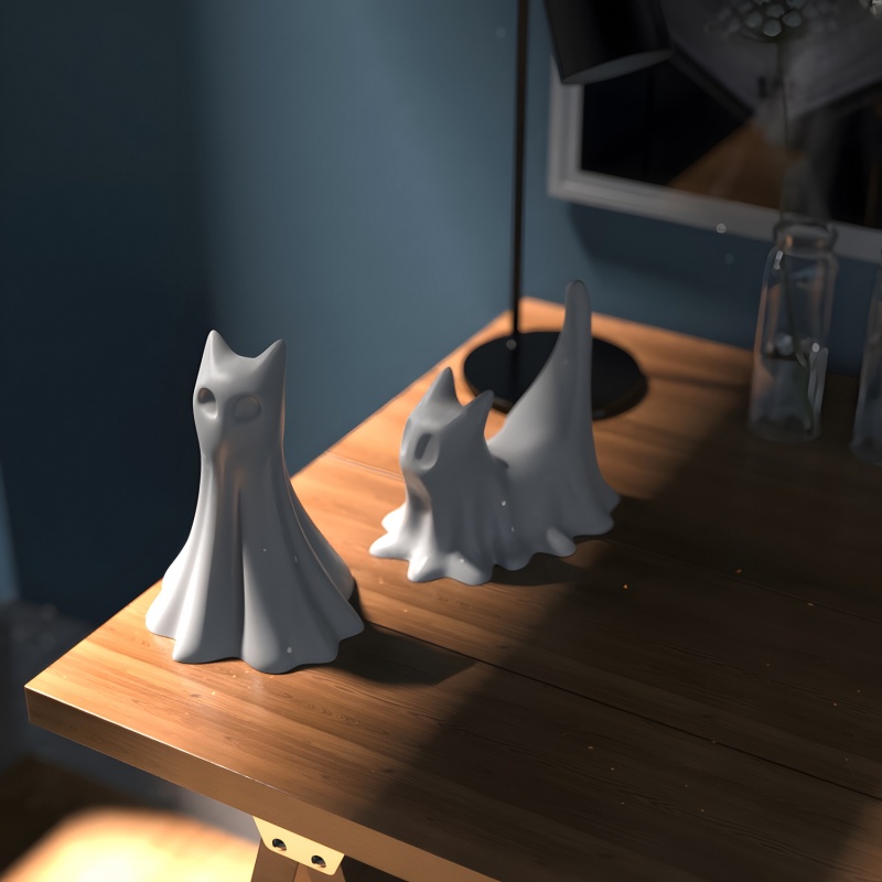 Ghost Cat Halloween Desktop Or - Candle Making Tutorial recension och pris