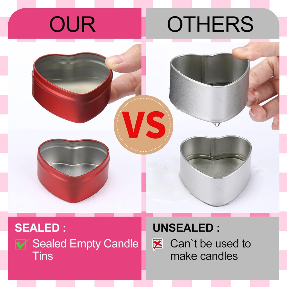 2 oz Heart Shaped Metal Tins w - Tin Container Lid recension och pris