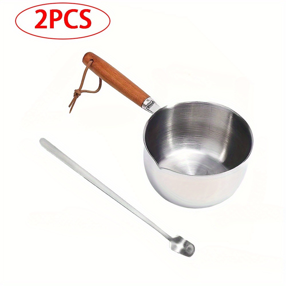 2PCS/SET Wood Handle Wax Melti - Candle Making Jug recension och pris