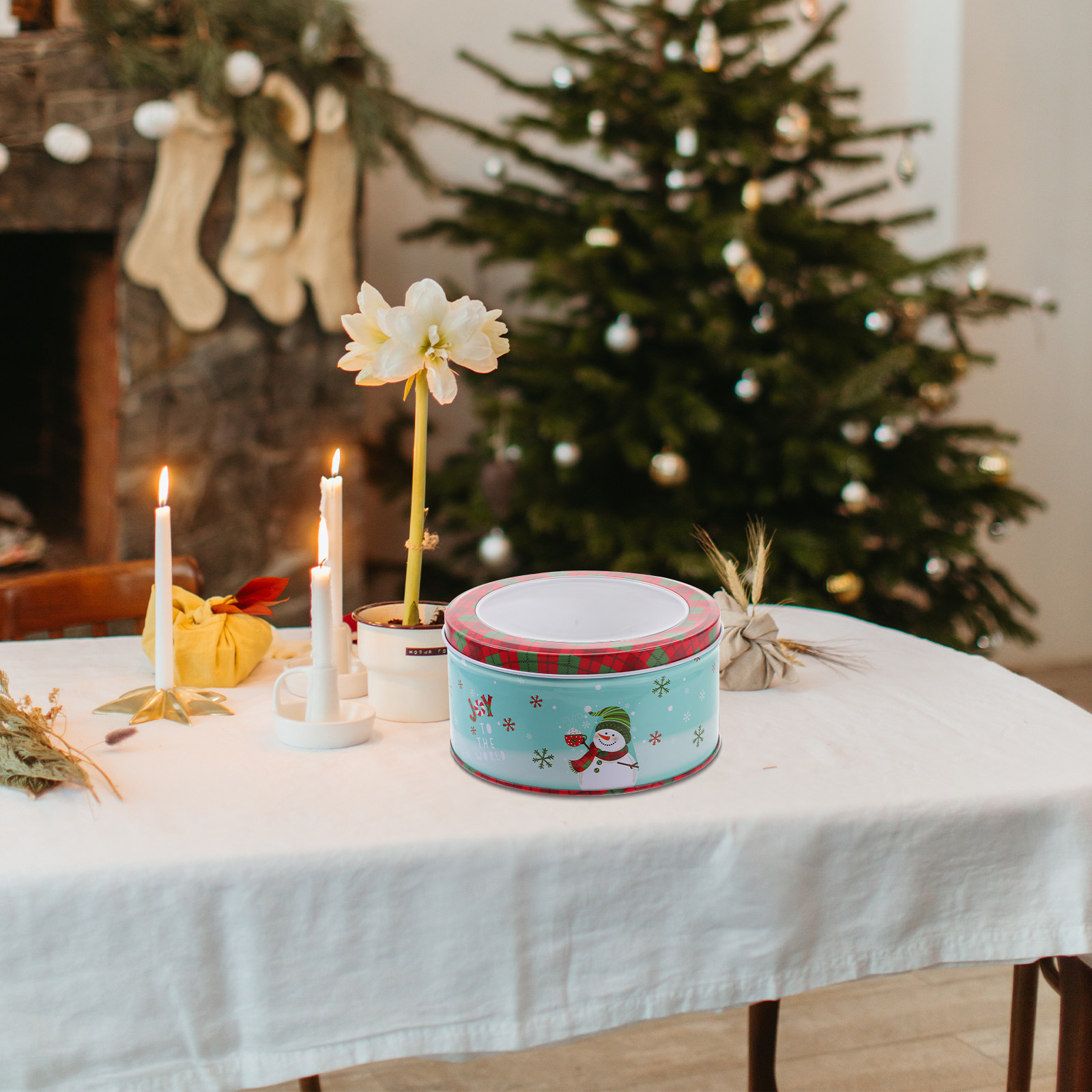 Xmas Tinplate Box Christmas Ca - Tin Container Lid recension och pris